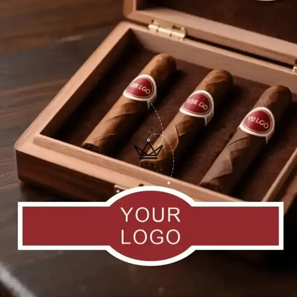 Étiquettes de cigare personnalisables avec votre logo — EMBLÈME, Rouge / 20 étiquettes