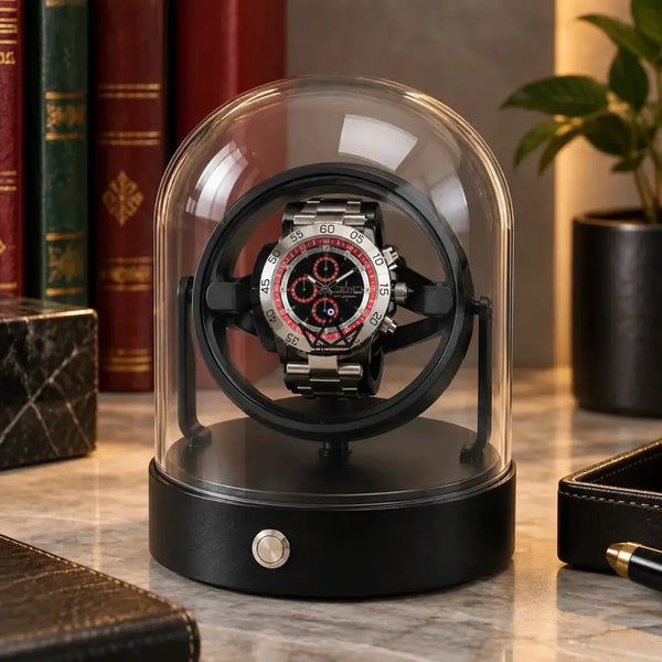 Remontoir 1 montre sous cloche à anneaux gyroscopiques — ASTROLABE, Anneaux noirs