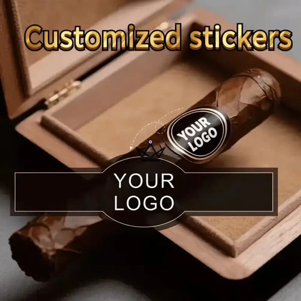 Étiquettes de cigare personnalisables avec votre logo — EMBLÈME, Noir / 20 étiquettes