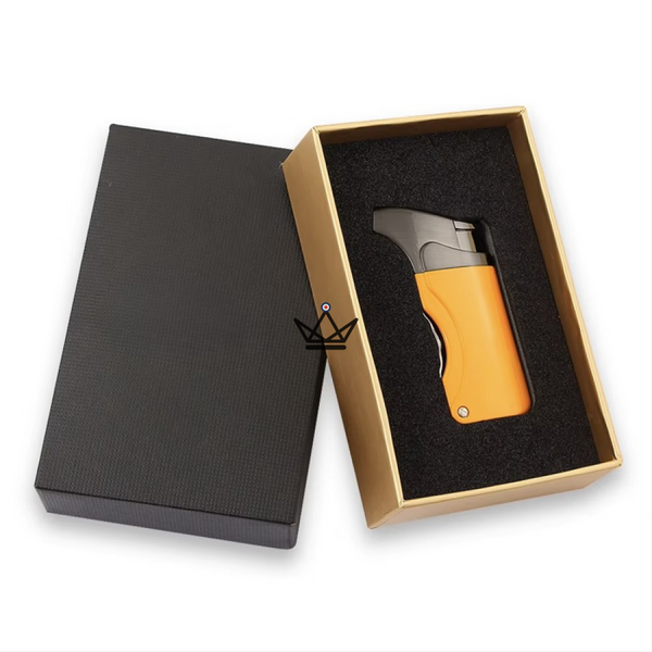 Briquet Chalumeau COHIBA - VARGAS cigare rechargeable jaune coffret