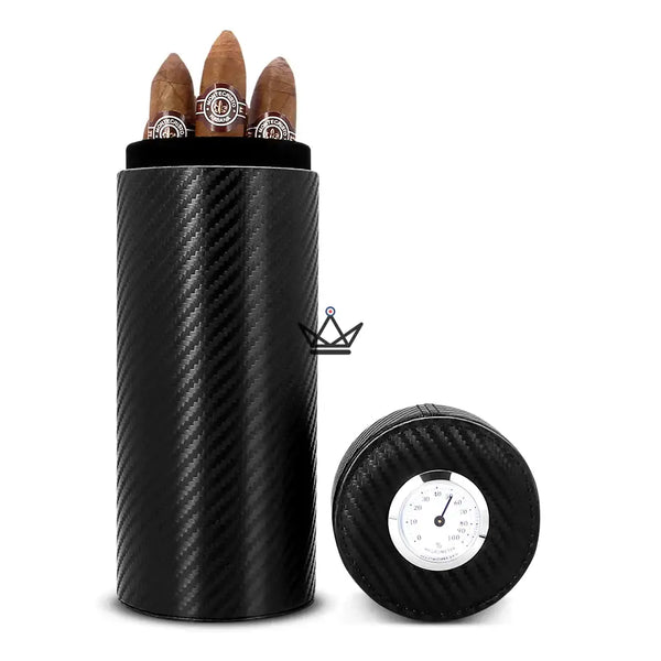 Orbal Carbon Humidor – Zylinder aus Kohlefaser & Zedernholz, 5 bis 10 Zigarren – 5/6