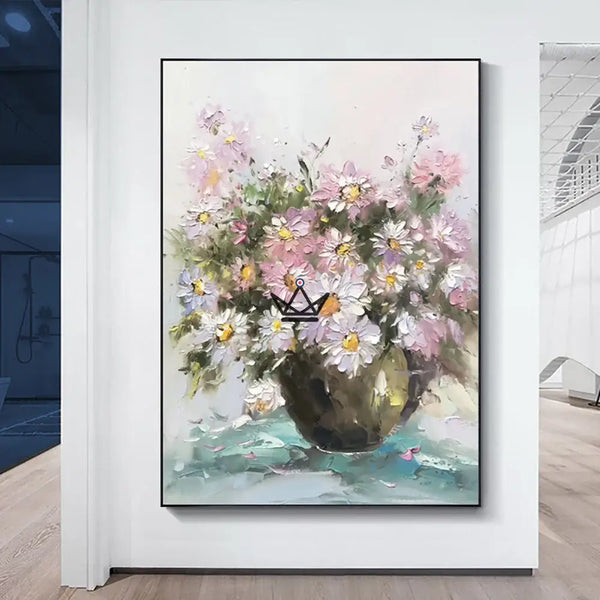Peinture à l'huile sur toile XXL - Éclat Floral - - toile - Cadeau, Noël, Anniversaire, Original, Fête des pères, fête des mères - Atelier Atypique