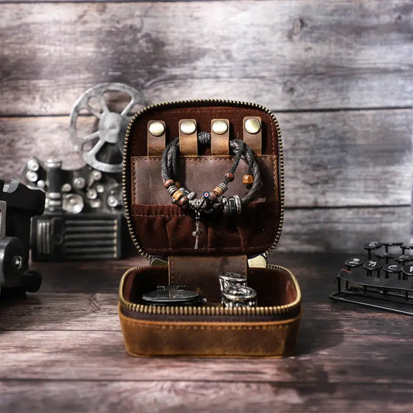 Boîte à Bijoux en Cuir personnalisable — Voyageur Nova – 3/7