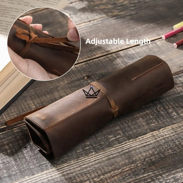 Étui en cuir pour stylos et crayons - Voyageur Roll (personnalisable) - - etui stylo personnalisable - Cadeau, Noël, Anniversaire, Original, Fête des pères, fête des mères - Atelier Atypique