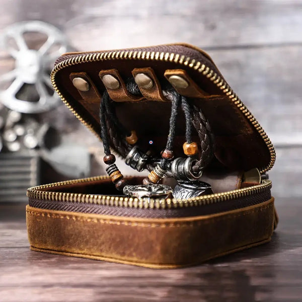 Boîte à Bijoux en Cuir personnalisable — Voyageur Nova – 5/7