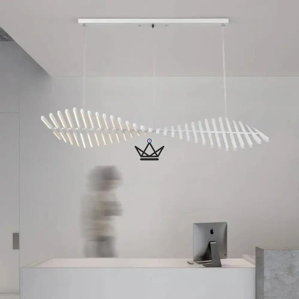 Suspension Luminaire — Éclats de Rhythm, Blanc Pur / 10 Têtes - 48x47cm
