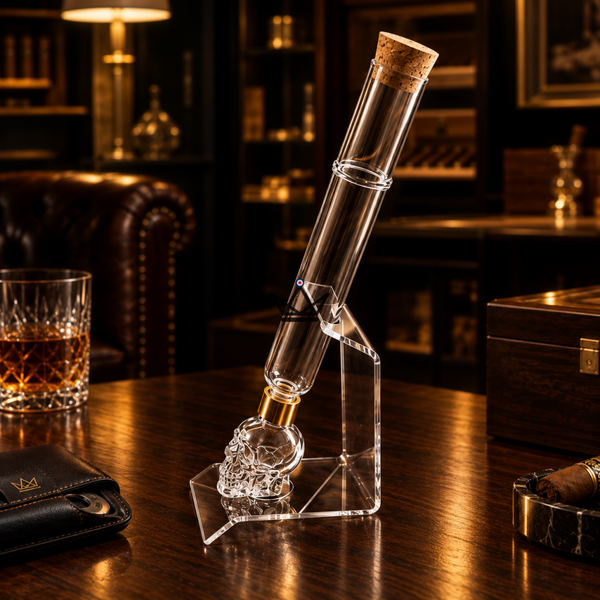 Glass cigar infuser, skull reservoir and stand — INFUSIO SKULL – 4/8