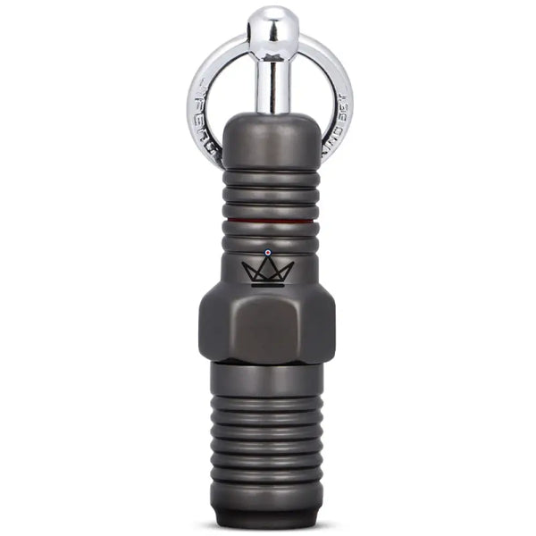 Emporte-pièce à cigare double porte-clés en acier inoxydable — BINÔME, Gris anthracite