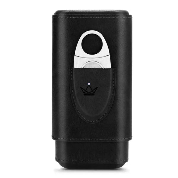 Étui à cigares Mirlos Wood — cuir & cèdre espagnol, 2 ou 3 cigares, coupe-cigare inclus – 15/20