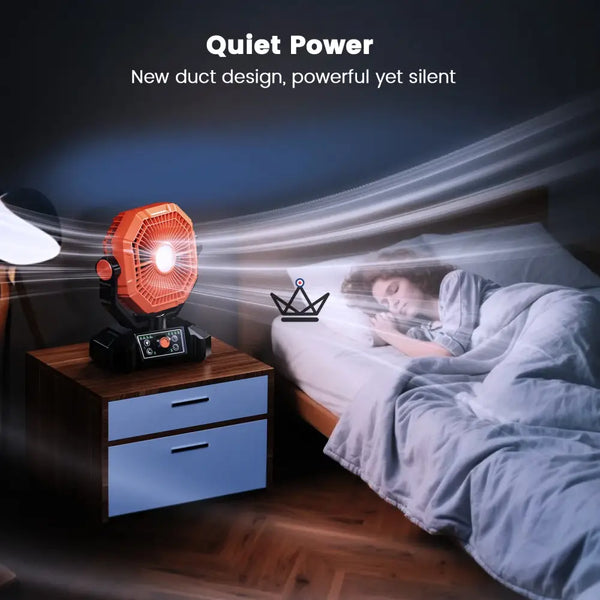 Ventilateur portable sur batterie NOELY — 20 000 mAh, LED & Power Bank – 12/17