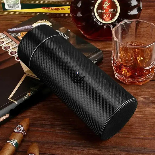 Orbal Carbon Humidor – Zylinder aus Kohlefaser & Zedernholz, 5 bis 10 Zigarren – 2/6