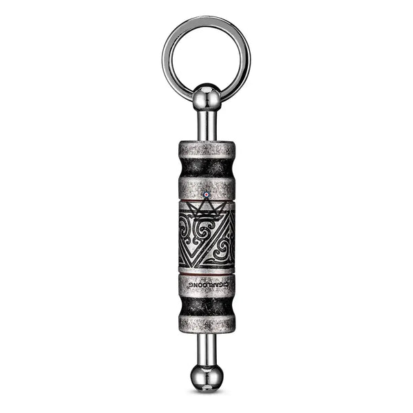 Coupe-cigare emporte-pièce porte-clés ciselé à têtes interchangeables — TALISMAN, Argent vieilli