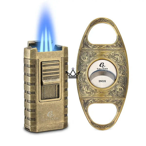 Pack Prestige Briquet et Coupe-Cigare - Héritage Edition - - Briquet - Cadeau, Noël, Anniversaire, Original, Fête des pères, fête des mères - Atelier Atypique