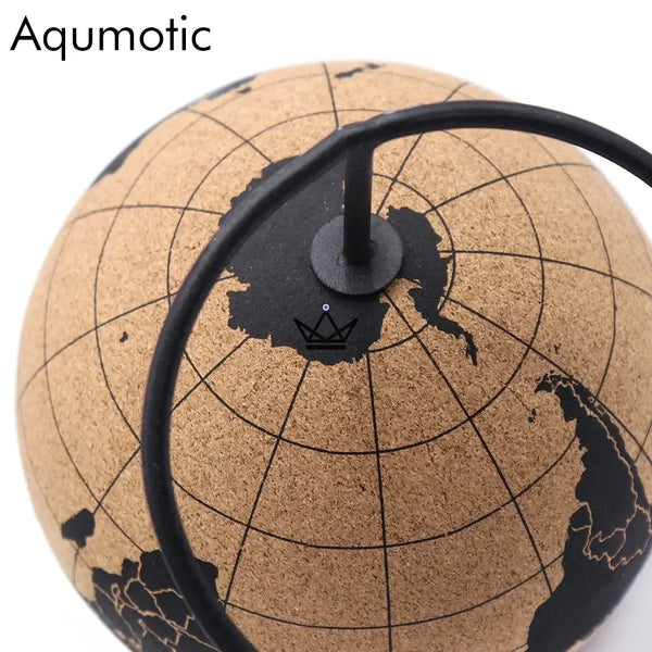Globe terrestre en liège à punaiser sur pied métal, mappemonde 14,5 cm — PÉRIPLE – 5/9