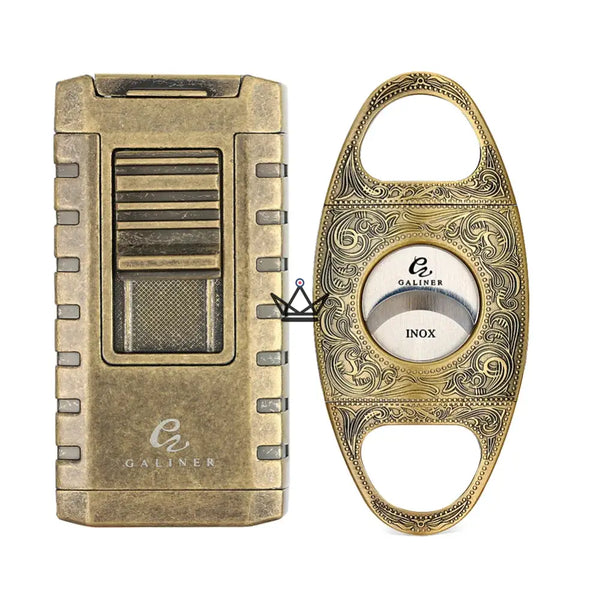 Pack Prestige Briquet et Coupe-Cigare - Héritage Edition - - Briquet - Cadeau, Noël, Anniversaire, Original, Fête des pères, fête des mères - Atelier Atypique