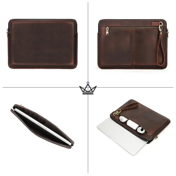Customizable leather sleeve for MacBook AIR & PRO - Voyageur Centurion