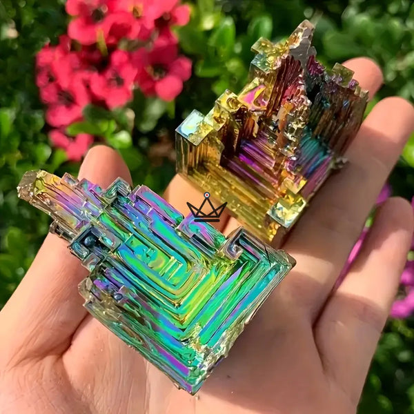 Iridescent bismuth crystal hopper crystal, unique piece - BISMA
