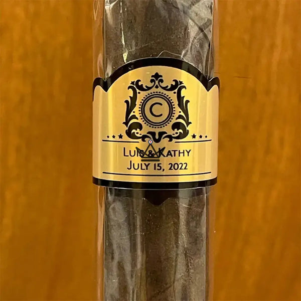 Bagues de cigare personnalisables noir et or, dorure à chaud — BLASON – 3/6