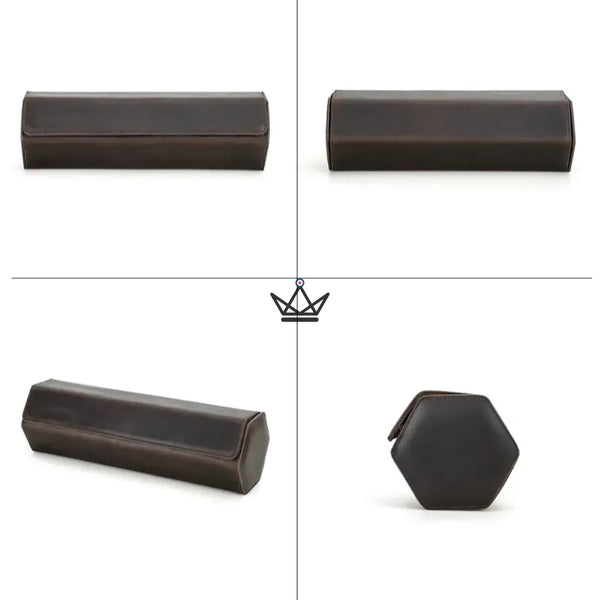 Etui de voyage personnalisable pour montre automatique en cuir — Voyageur Hexagone – 19/26