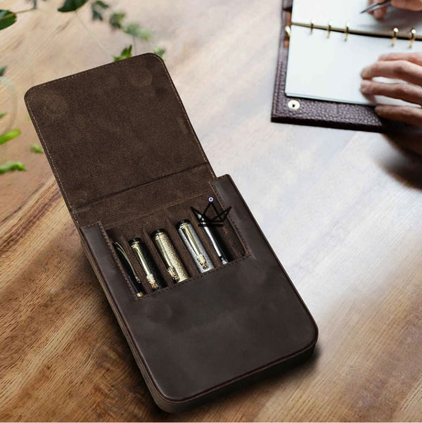 Etui en cuir de luxe pour stylo plume - Magnus (personnalisable) - - etui stylo personnalisable - Cadeau, Noël, Anniversaire, Original - Atelier Atypique