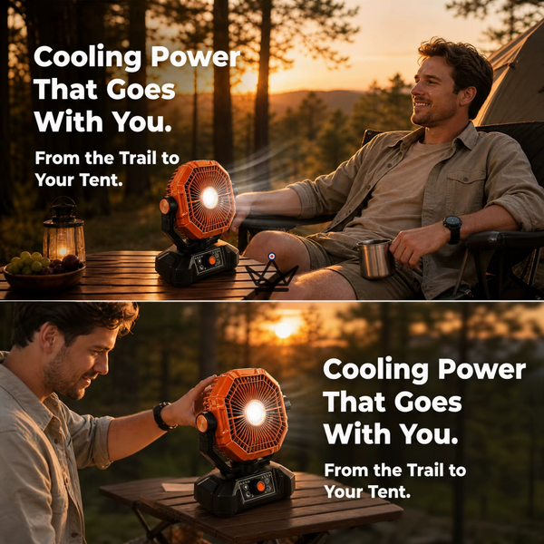 Ventilateur portable sur batterie NOELY — 20 000 mAh, LED & Power Bank – 4/17