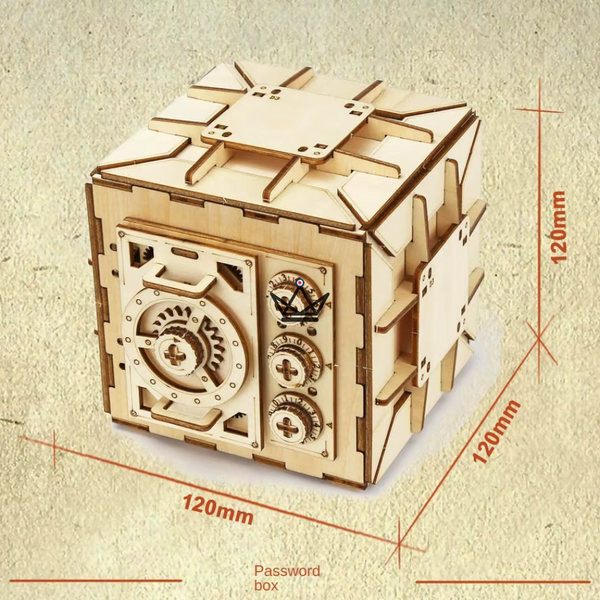 3D wooden combination safe puzzle, mechanical model - BASTION