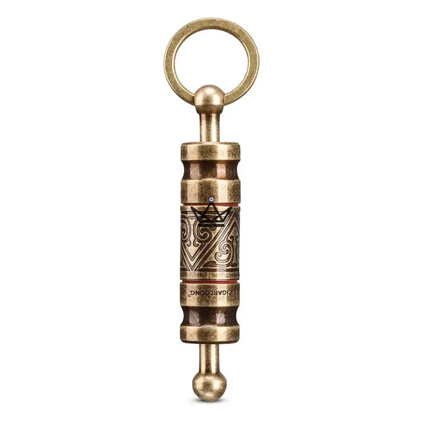 Coupe-cigare emporte-pièce porte-clés ciselé à têtes interchangeables — TALISMAN, Laiton doré