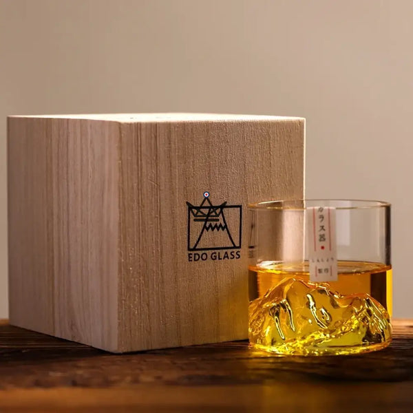 Verre à whisky montagne 3D en coffret bois — SOMMET – 4/8