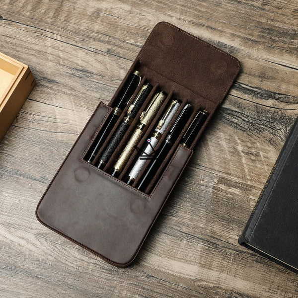 Etui en cuir de luxe pour stylo plume - Magnus (personnalisable) - - etui stylo personnalisable - Cadeau, Noël, Anniversaire, Original - Atelier Atypique