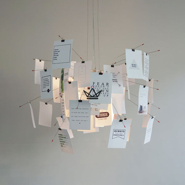 Lustre suspension Luminaire - Zettel Style Mémosphère - - luminaire - Cadeau, Noël, Anniversaire, Original - Atelier Atypique