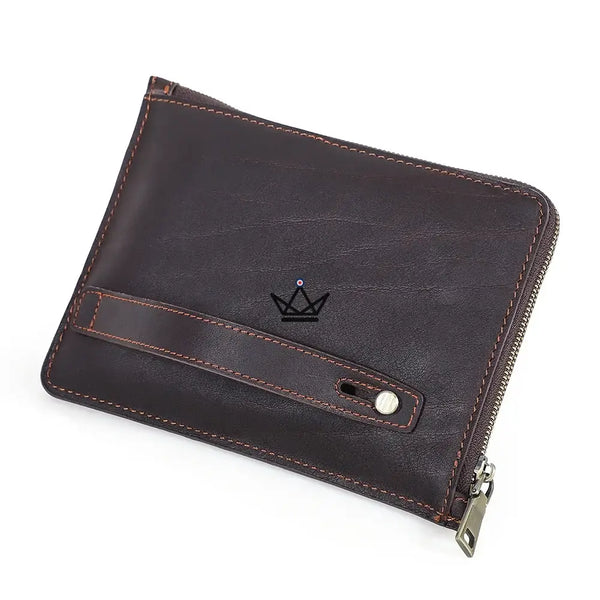 Pochette zippée iPad mini en cuir personnalisable à dragonne — Voyageur OPUS, Default Title