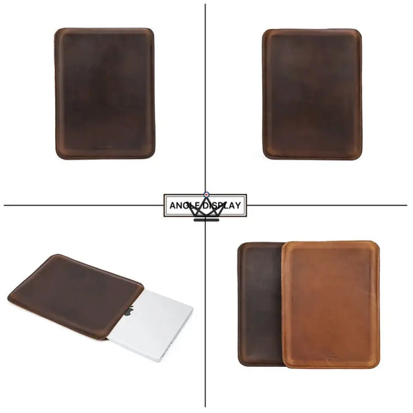 Personalisierbare Macbook-Hülle aus Leder 13"-14" - Voyageur SKIN