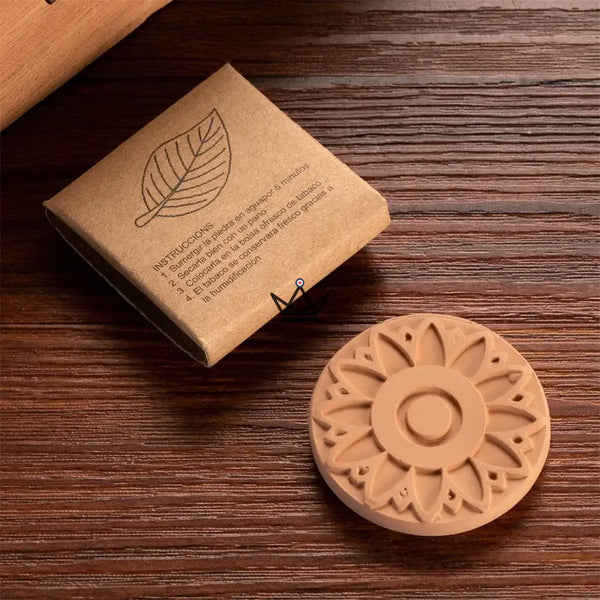 Pierres humidificatrices en terre cuite pour cigare et tabac — ARGILE, Tournesol / 3 pièces