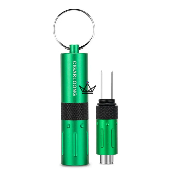 Zigarrenbohrer 2-in-1 CAPONE — Edelstahl, 6 Farben | Geschenkbox, Smaragdgrün