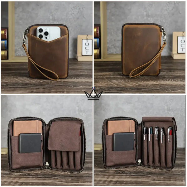 Organiseur de Poche en Cuir - Stylos & carnets personnalisable - VOYAGEUR Plume