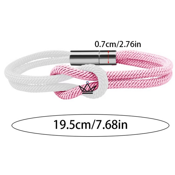 Nautilus Bracelet - Two-Tone Marine Knot & Clip - Ideal for Couples – 13/14