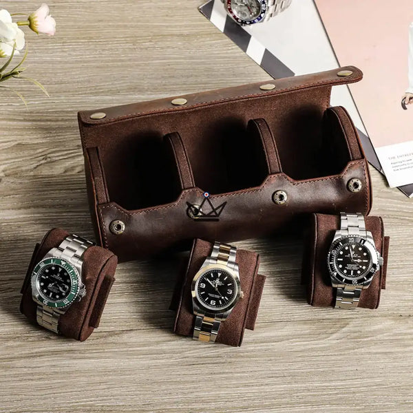 Etui de voyage pour montre automatique en cuir - TimeGuardian (personnalisable) - - etui montre personnalisable - Cadeau, Noël, Anniversaire, Original - Atelier Atypique