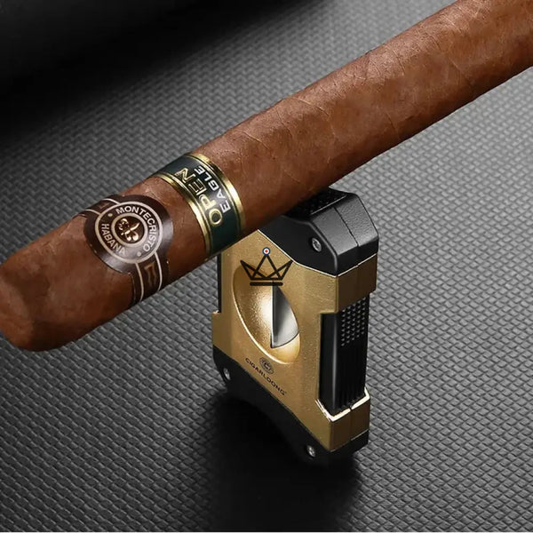 Coupe-cigare en V 2 en 1 avec repose-cigare, coffret cadeau — AZZURRO ORIGINAL – 2/15