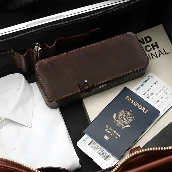 Étui 2 cigares en cuir personnalisable avec fermoir — Voyageur ÉCRIN – 3/12