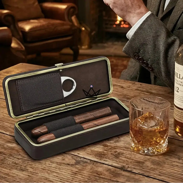 Étui 2 cigares en cuir personnalisable avec fermoir — Voyageur ÉCRIN – 4/12