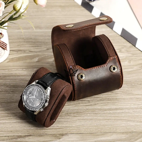 Etui de voyage pour montre automatique en cuir - TimeGuardian (personnalisable) - - etui montre personnalisable - Cadeau, Noël, Anniversaire, Original - Atelier Atypique