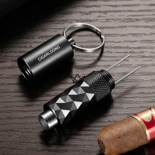 Perce-cigare porte-clés à facettes diamant, 5 coloris — FACETTE, Noir