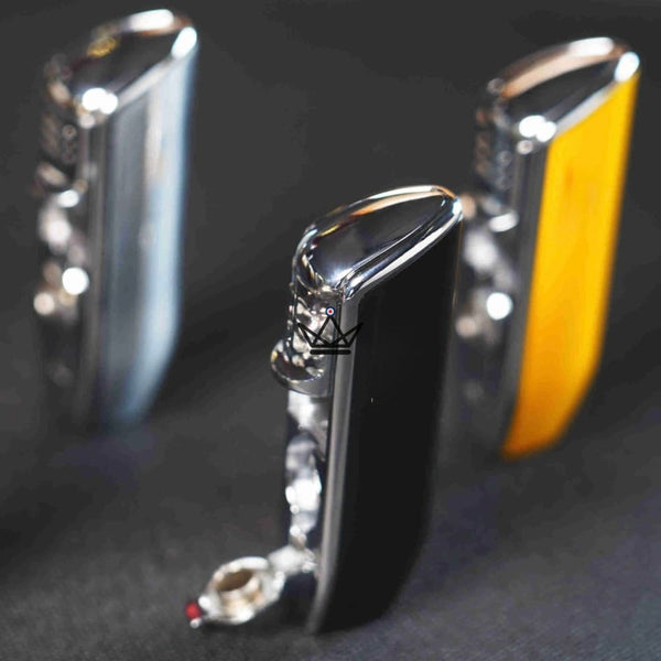 HOUDINI — Triple-torch refillable butane lighter with integrated punch – 8/9