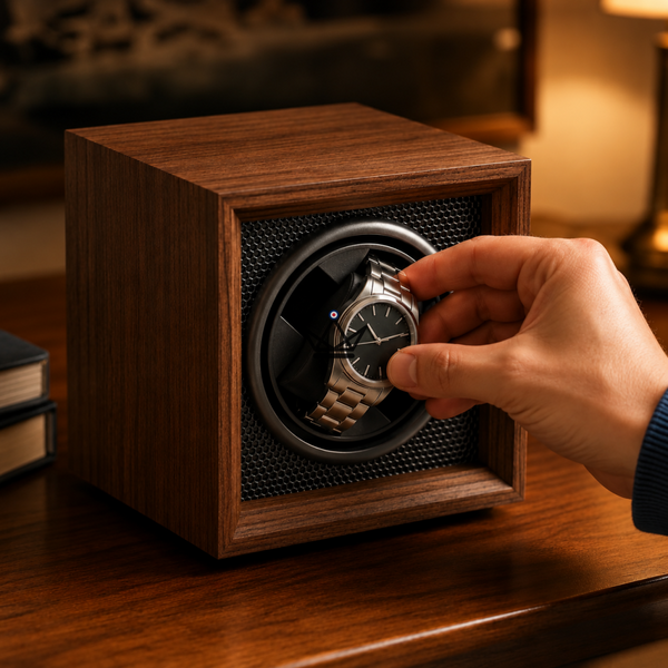 Remontoir montre automatique WoodWind — noyer & LED, 1 à 4 montres | 5 modes – 3/10