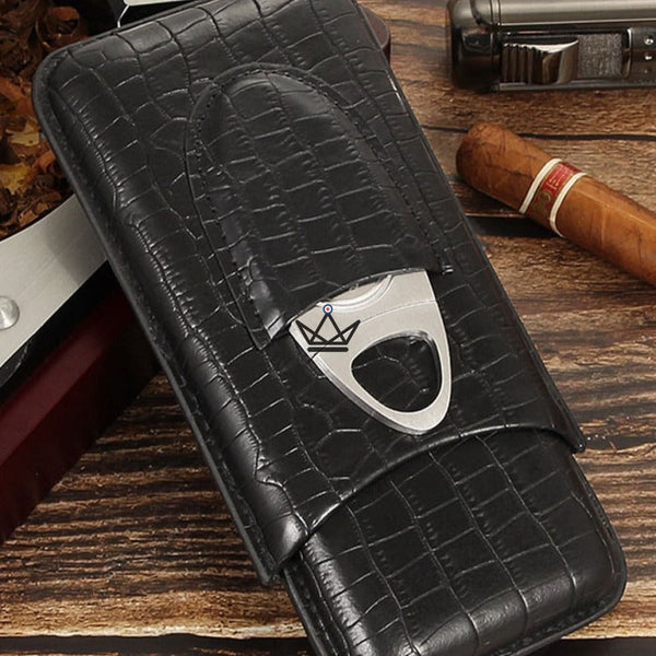 Leather cigar case with cigar cutter — Beast – 3/12