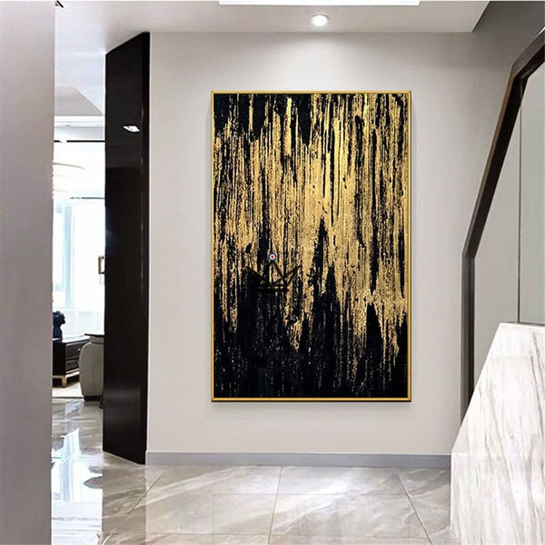 Peinture à l'huile sur toile XXL - Fusion Nocturne - - toile - Cadeau, Noël, Anniversaire, Original - Atelier Atypique