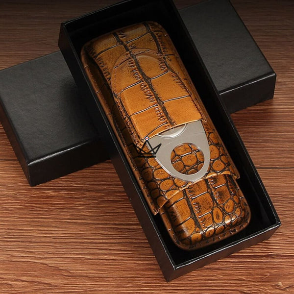 Leather cigar case with cigar cutter — Beast – 11/12