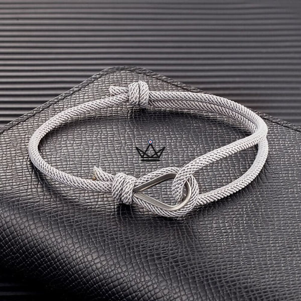 Bracelet goutte argentée à cordon ajustable — NEXUS, 1 bracelet / Gris