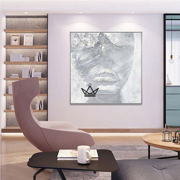 Peinture à l'huile sur toile XXL - Blanc Évocateur - - toile - Cadeau, Noël, Anniversaire, Original - Atelier Atypique