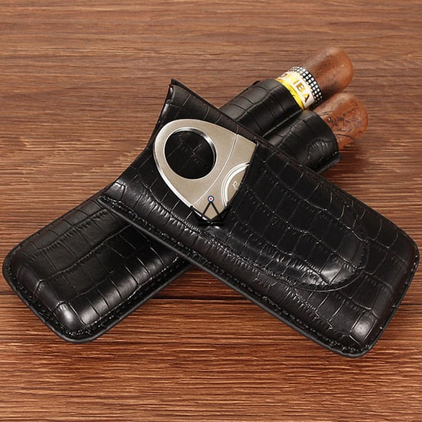 Leather cigar case with cigar cutter — Beast – 5/12